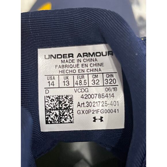 Under Armor 11 UA Team Hammer MC 3021725-401 Size 14 Cleats Blue main image 7